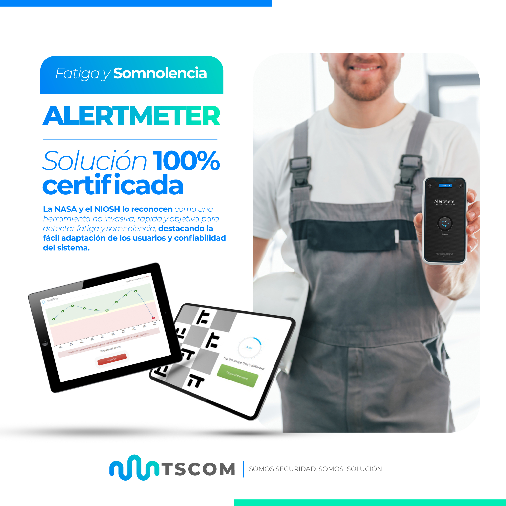 Control de Fatiga y Somnolencia Alertmeter - Tscom